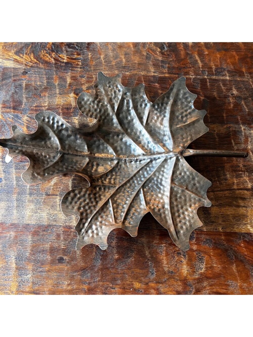Large Copper Metal Maple Leaf Decor
